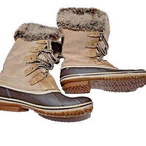 Eddie Bauer Women's Hunt Pac Boots Stone Size 10 Winter Snow Thermafill 200